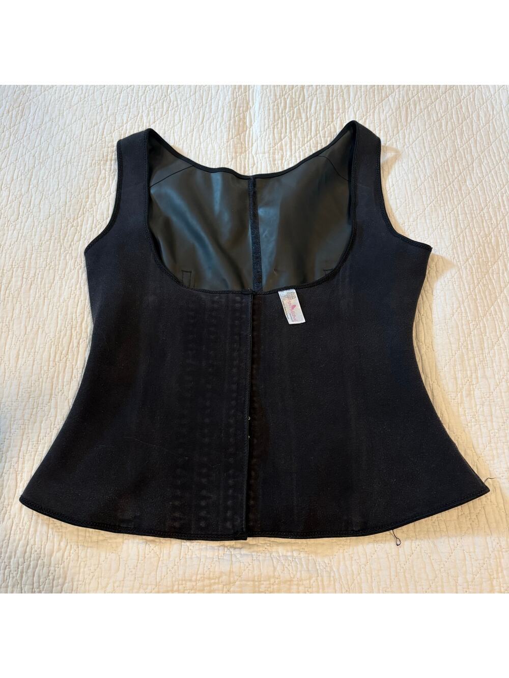 ANN MICHELL Columbian Shapewear Waist Trainer Vest Blk Sz US 3XL Latex 3 Hooks